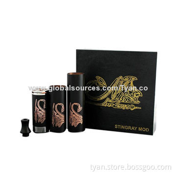 2014 best selling copper stingray mod with 26650 mod, black stingray mod with copper material